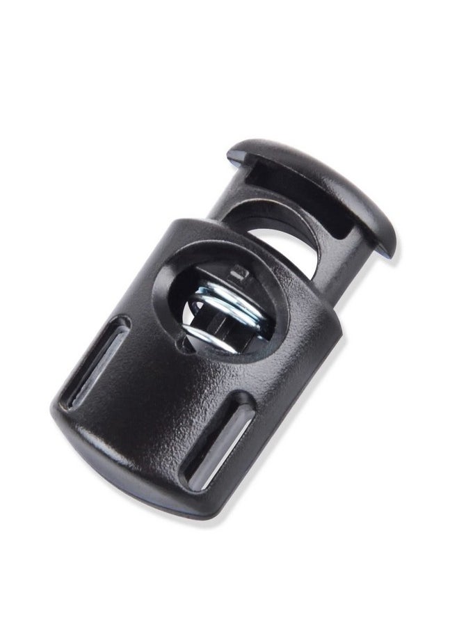 DYZD - Plastic Cord Locks End Spring Stop Toggle Stoppers Multi Colour (10Pcs Black) - Image 1