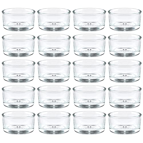 UPlama 36 Pack Clear Glass Tealight Candle Holders, 1.8 Inch Wide x 1 Inch High, for 1.5" Tealights, Bulk for Wedding Centerpieces, Party, Dinner, Home Decor - Image 1