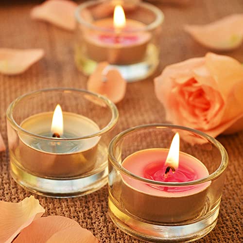 UPlama 36 Pack Clear Glass Tealight Candle Holders, 1.8 Inch Wide x 1 Inch High, for 1.5" Tealights, Bulk for Wedding Centerpieces, Party, Dinner, Home Decor - Image 5