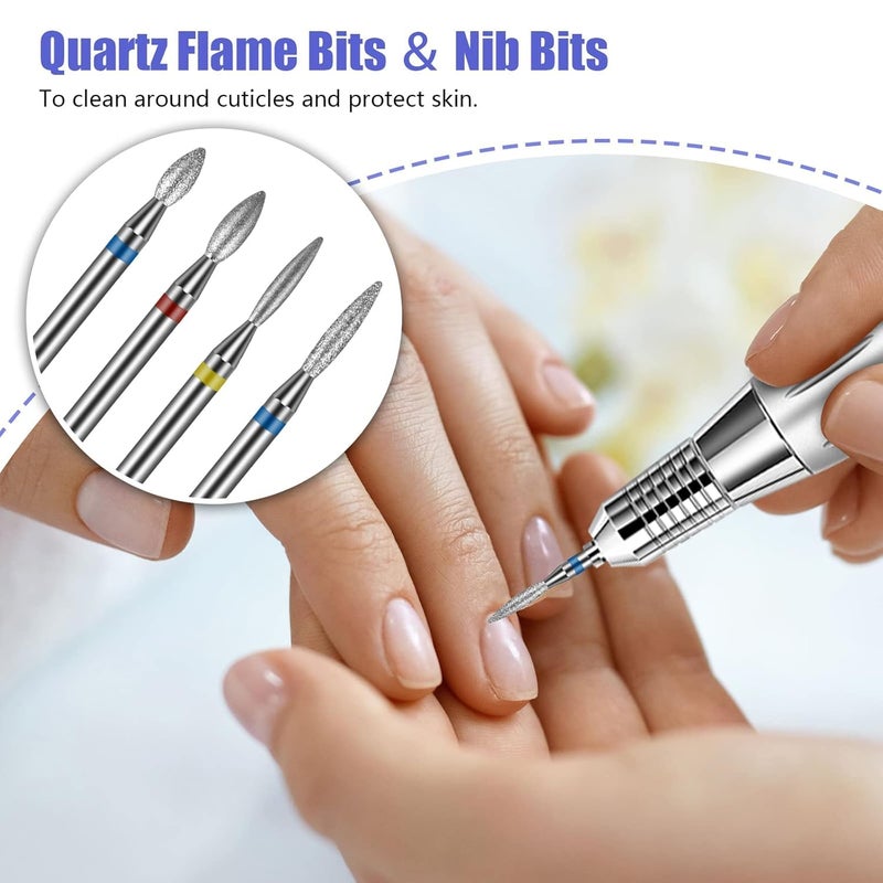 Depvko Nail Drill Bits 20Pcs, 3/32'' Ceramic Carbide Drill Bits for Nails, Nail Bits for Nail Drill, Nail Drill Bit Set for Cuticle Remover Manicure Pedicure (20Pcs) - Image 3