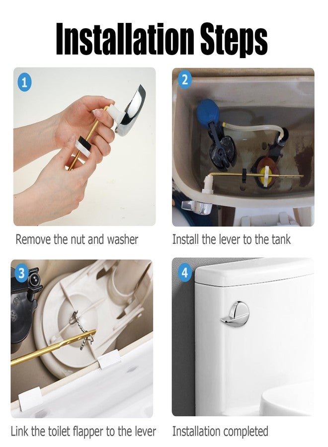 انكابل طقم استبدال مقبض المرحاض، عبوتان من مقبض تدفق المرحاض العالمي للتركيب الأمامي، متوافق مع خزانات المراحيض القياسية الأمريكية، وكوهلر، وتوتو، وجيربر، ومانسفيلد، وجلاسير باي - Image 3