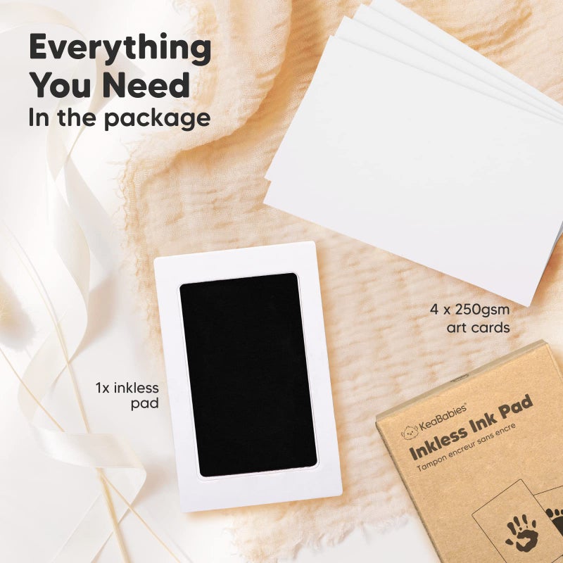 KeaBabies 1-Pack Inkless Baby Hand and Footprint Kit - Mess Free Ink Pad for Newborn Keepsake, Dog Nose & Paw Print Kit, Clean Touch Ink Pad for Halloween Footprints Craft, Ideal New Mom Gifts (Jet Black) - Image 3