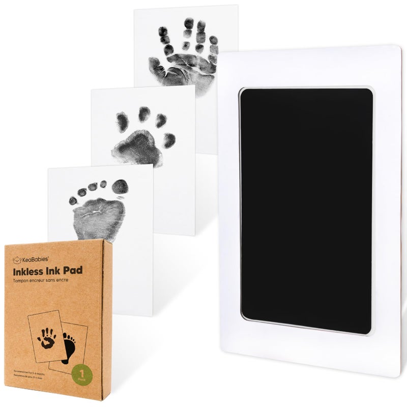KeaBabies 1-Pack Inkless Baby Hand and Footprint Kit - Mess Free Ink Pad for Newborn Keepsake, Dog Nose & Paw Print Kit, Clean Touch Ink Pad for Halloween Footprints Craft, Ideal New Mom Gifts (Jet Black) - Image 1