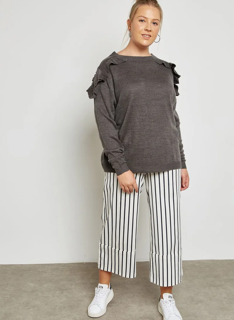 Ella Plus Ruffle Shoulder Sweater