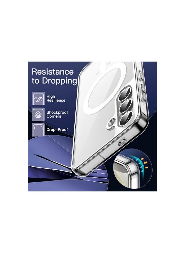 JETech Magnetic Case for Samsung Galaxy S24+ / S24 Plus 5G, Compatible with MagSafe, Shockproof Protective Phone Cover, Non-Yellowing Hard Clear PC Back (Clear) - Image 2