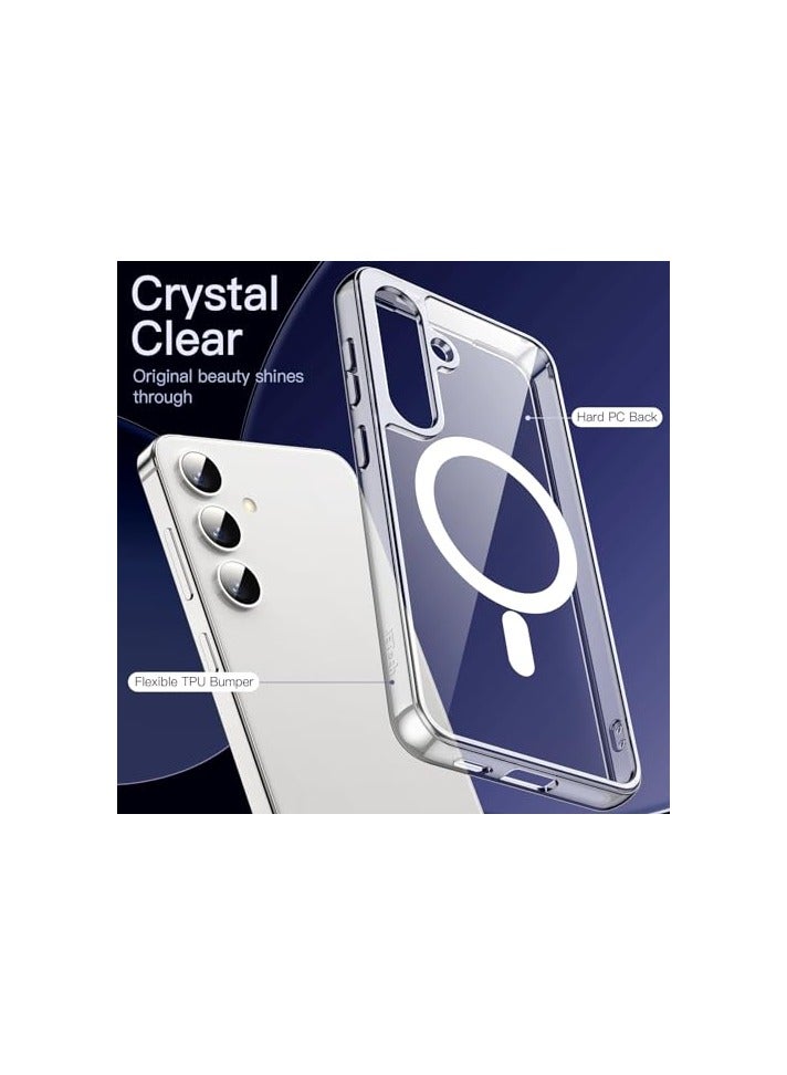 JETech Magnetic Case for Samsung Galaxy S24+ / S24 Plus 5G, Compatible with MagSafe, Shockproof Protective Phone Cover, Non-Yellowing Hard Clear PC Back (Clear) - Image 3