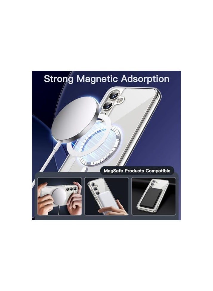 JETech Magnetic Case for Samsung Galaxy S24+ / S24 Plus 5G, Compatible with MagSafe, Shockproof Protective Phone Cover, Non-Yellowing Hard Clear PC Back (Clear) - Image 4