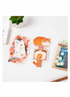 Y&D Cute Cats Postcards, 30PCS Art Cartoon Gift Invitation Postcards Set, Hand-Painted Cat Shape Backyard Graffiti Style Small Fresh Animal Shaped Card  - Image 5
