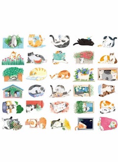 Y&D Cute Cats Postcards, 30PCS Art Cartoon Gift Invitation Postcards Set, Hand-Painted Cat Shape Backyard Graffiti Style Small Fresh Animal Shaped Card  - Image 1