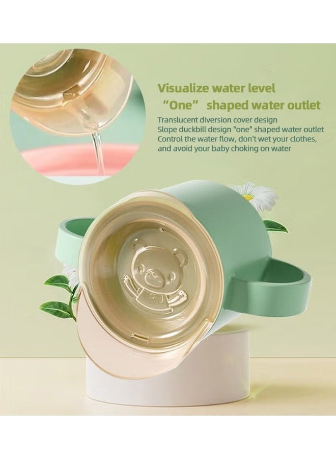 HOOKOR 2PCS Baby Sippy Cup with Straw, Silicone Straw Cup + Trainer Cup with Deflector Cap for Boys Girls Child Drinking Water, Spill Proof Sippy Cups with Double Handles for Easy Grip, 150ml+300ml - Image 4