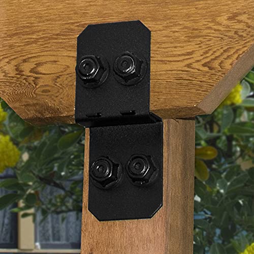 OZCO 2 Pcs Ironwood Post to Beam Connector 4" | Decorative Post to Beam Bracket for Pergola, Pavilion, Deck and Outdoor Wood Structures | Powder-Coated Galvanized Steel Hardware - Image 5