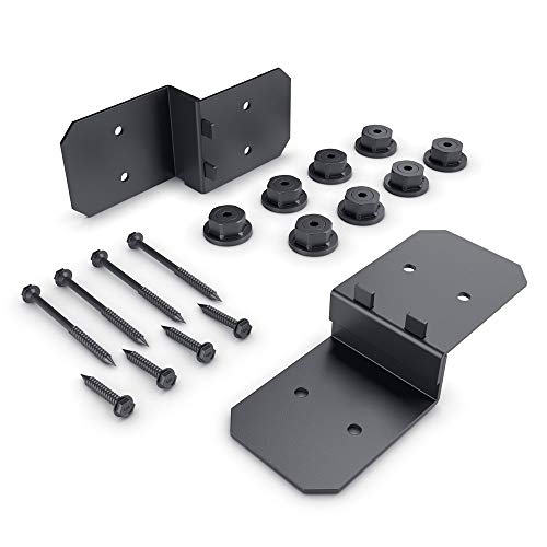OZCO 2 Pcs Ironwood Post to Beam Connector 4" | Decorative Post to Beam Bracket for Pergola, Pavilion, Deck and Outdoor Wood Structures | Powder-Coated Galvanized Steel Hardware - Image 1
