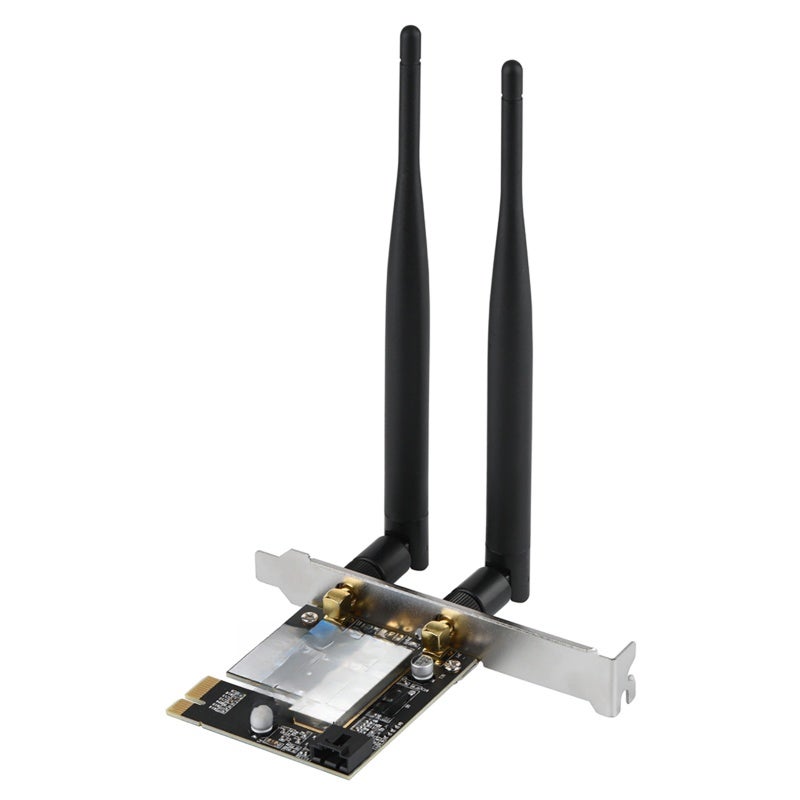 بطاقة لاسلكية PCIe دائنقة النطاق 2.4 جيجا هرتز / 5 جيجا هرتز - سرعة إرسال عالية تبلغ 433 ميجابت في الثانية وبلوتوث 4.0 لاتصال إنترنت مستقر لأجهزة الكمبيوتر المكتبية مع أنظمة ويندوز 7، ويندوز 8، ويندوز 8.1، ويندوز 10 - Image 1