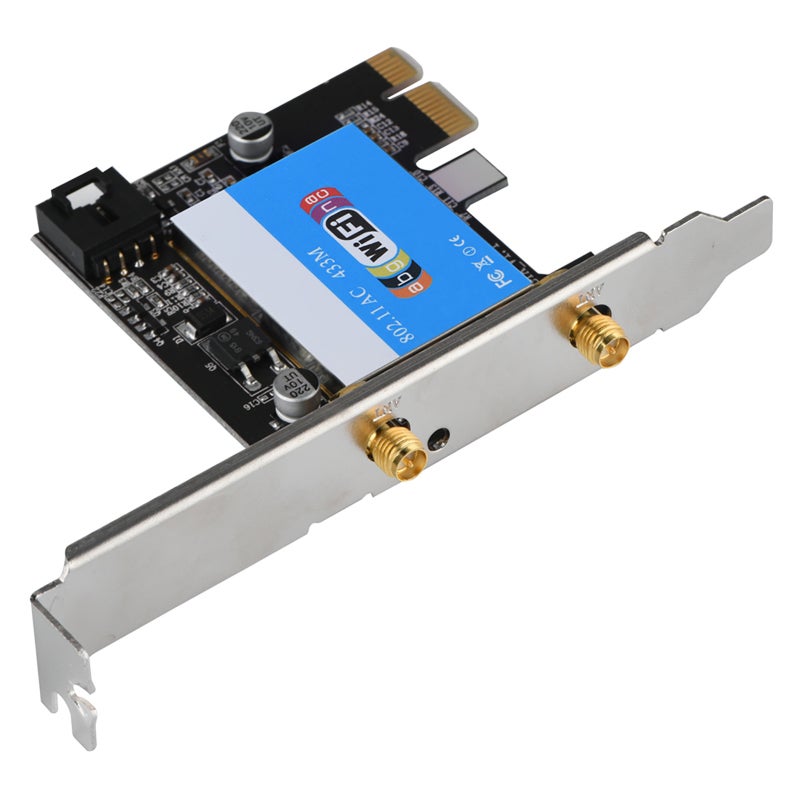 بطاقة لاسلكية PCIe دائنقة النطاق 2.4 جيجا هرتز / 5 جيجا هرتز - سرعة إرسال عالية تبلغ 433 ميجابت في الثانية وبلوتوث 4.0 لاتصال إنترنت مستقر لأجهزة الكمبيوتر المكتبية مع أنظمة ويندوز 7، ويندوز 8، ويندوز 8.1، ويندوز 10 - Image 5