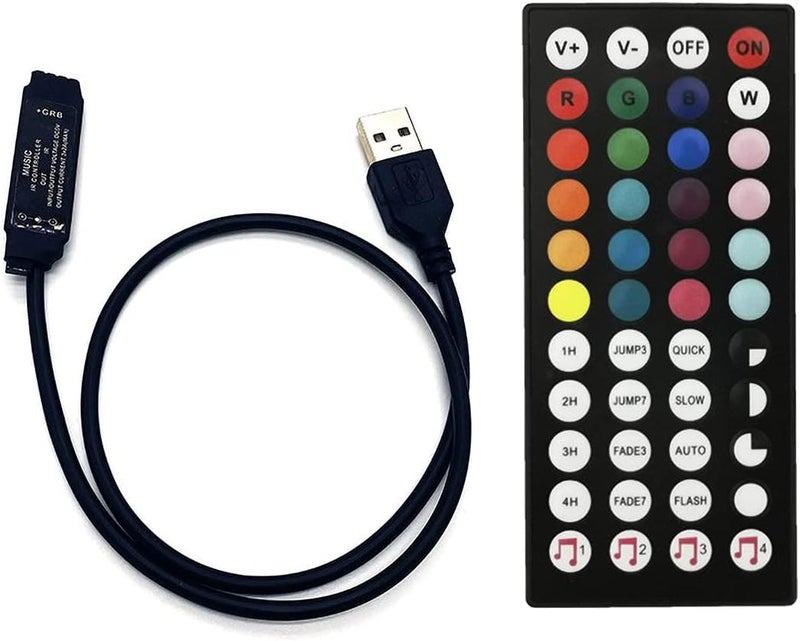Snoogg USB 5V RGB Music Controller for LED Strip 44 Key Music Controller USB 5V Work with Bluetooth, apps and Sound - Image 1