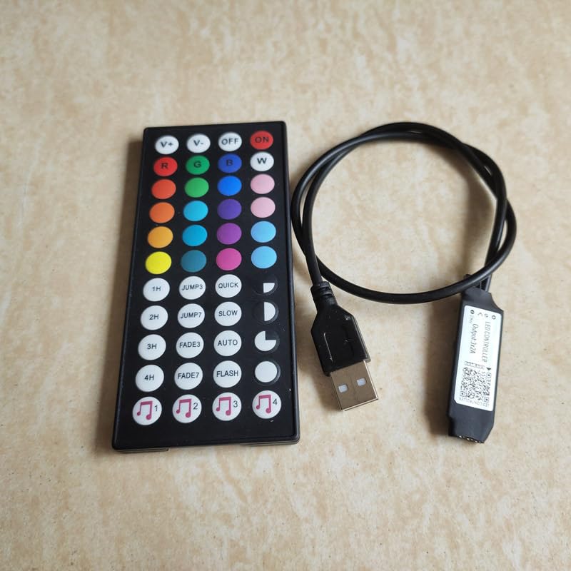Snoogg USB 5V RGB Music Controller for LED Strip 44 Key Music Controller USB 5V Work with Bluetooth, apps and Sound - Image 2