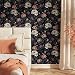 MuralPeel Vintage Pink Purple Cream White Floral Dark Black Peel and Stick Wallpaper Easy Peel Off Self Adhesive Removable Stick on Wall Paper for Kitchen Renter Friendly - Image 2