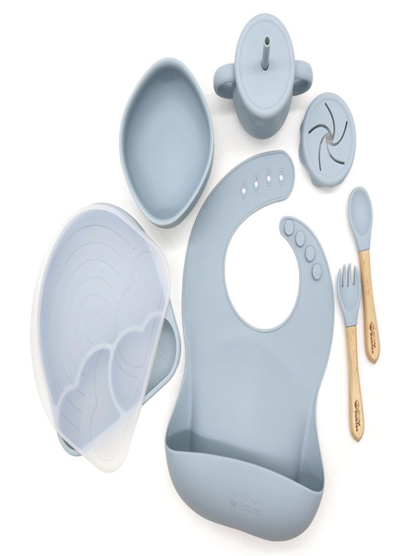 Hamleys Eco Babies Premium Feeding Set (Set of 11) (DUSKY BLUE)