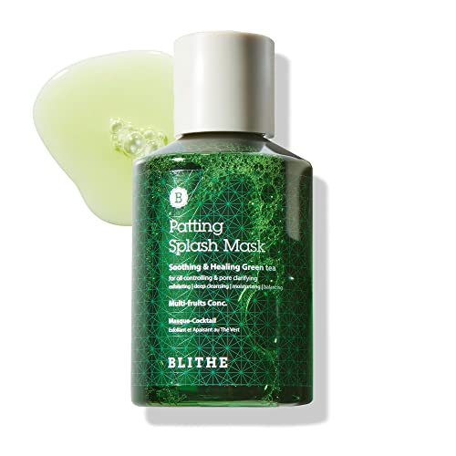 BLITHE Patting Splash Mask Face Exfoliator with Soothing & Healing Green Tea - Lactic Acid Exfoliating Face Wash for Acne Prone Skin, Vegan K Beauty Oil Controlling & Pore Clarifying 5.07 Fl Oz - Image 1