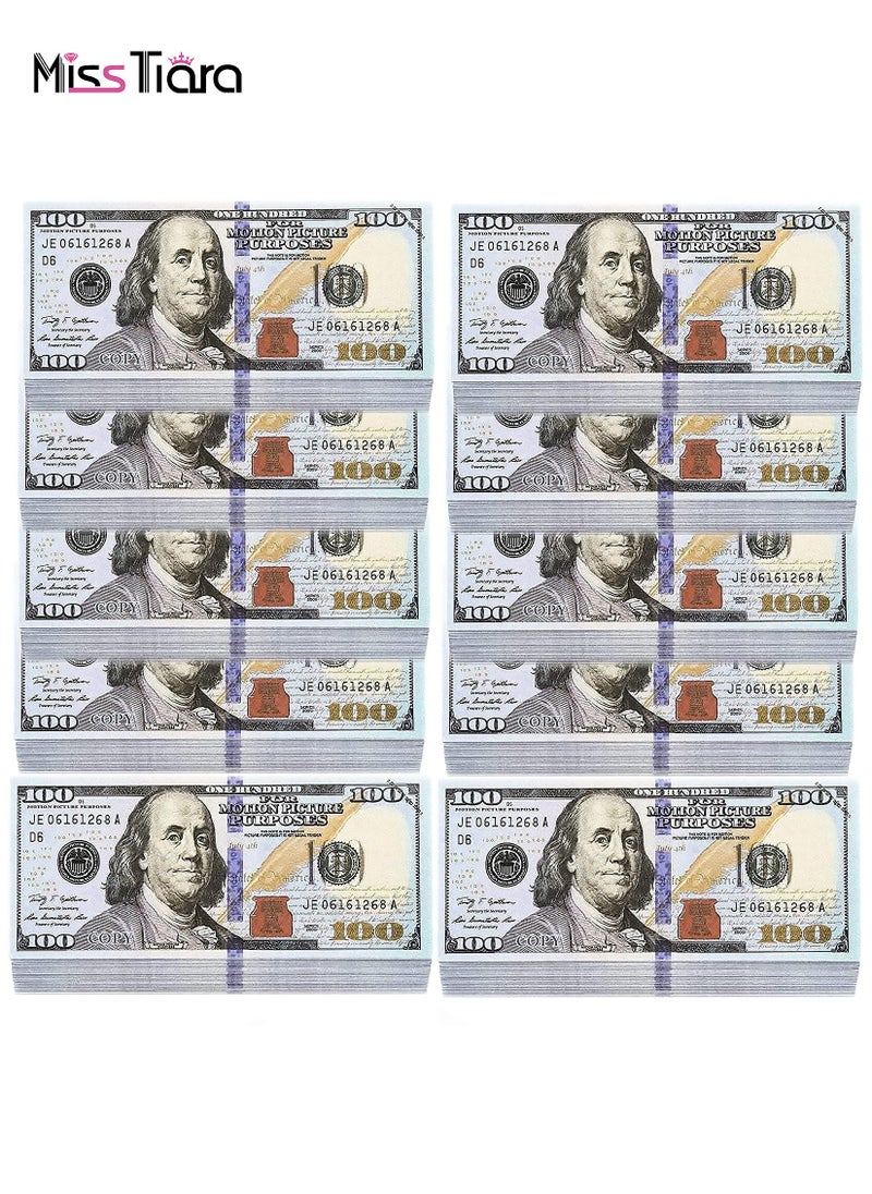 MissTiara - 1000 Pieces Prop Money Full Print 2 Sided Motion Picture Money Face Money Dollar Bills Realistic Money Stacks,Copy Money Play Money That Looks Real for Movie, TV, Videos - Image 1
