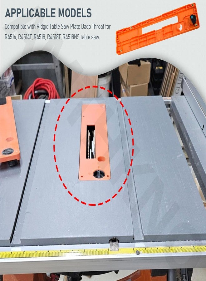 AMTHKNO 089240028701 Table Saw Plate kit Compatible with Ridgid Table Saw Plate Dado Throat for R4514, R4514T, R4518, R4518T, R4518NS Table Saw - Image 3