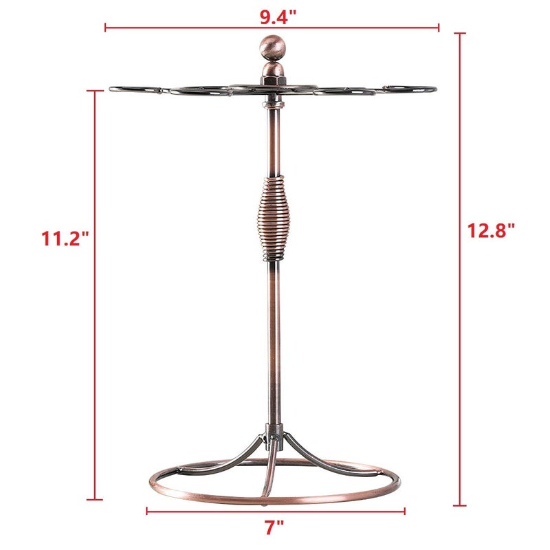 GeLive Bronze Wine Glass Holder Stand, Antiqued Countertop Freestanding Stemware Drying Rack, Artistic Tabletop Glass Display Hanger With 6 Hooks for Home and Bar Storage - Image 5