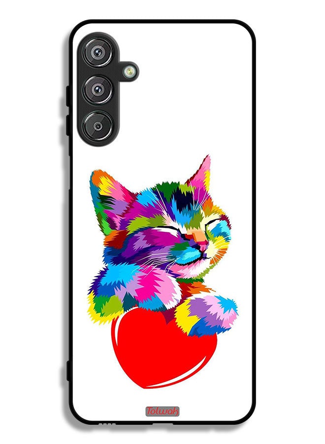 Tolwak غطاء حماية سامسونج جالاكسي A16 5G بتصميم قطة ملونة - Image 1