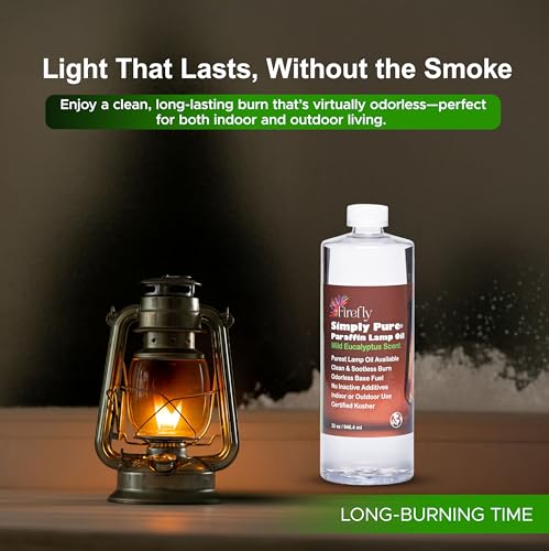Firefly Kosher Candle & Lamp Oil, Eucalyptus Scent — Ultra Clean-Burning Liquid Paraffin, Smokeless & Virtually Odorless — 32 oz - Image 2