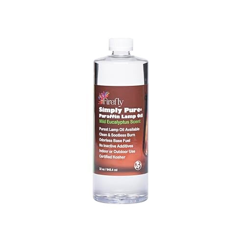 Firefly Kosher Candle & Lamp Oil, Eucalyptus Scent — Ultra Clean-Burning Liquid Paraffin, Smokeless & Virtually Odorless — 32 oz - Image 1