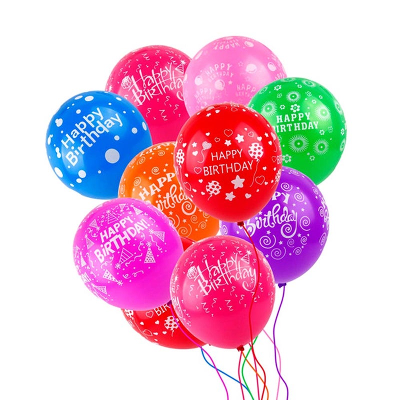 KASTWAVE Happy Birthday Balloons – 12 Inch, Pack of 50