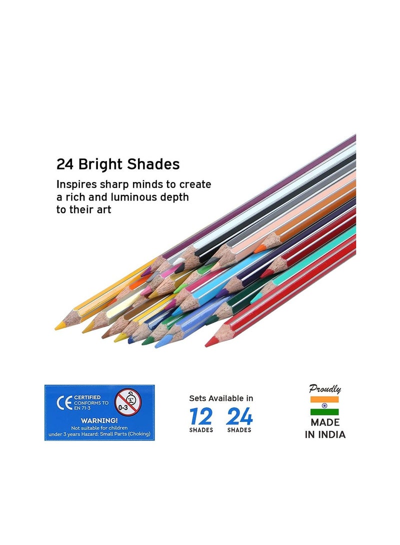 DOMS 24 قطعة أقلام تلوين متعددة الألوان في علبة معدنية - Image 5