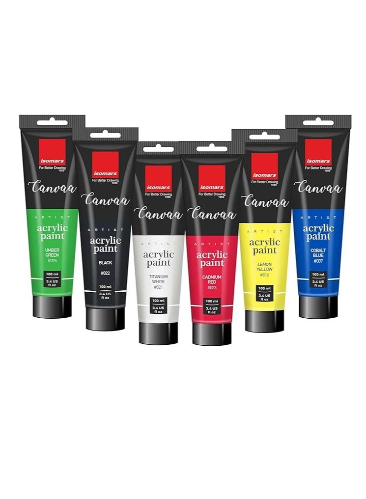 Isomers Canvaa Acrylic Paint 100ml Vibrant Pigmented & Fadeproof Colors - ARTIST SERIES - For Canvas Painting, Scrap Book, Paper Board, Wood & Terracotta Cadium Red - Image 3