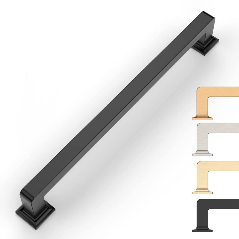 9BUILD Cabinet Handles 10 Pack 7 Inch Matte Black Kitchen Cabinet Hardware Zinc Durable Easy to Install Sturdy for Cabinets Wardrobe Cupboard