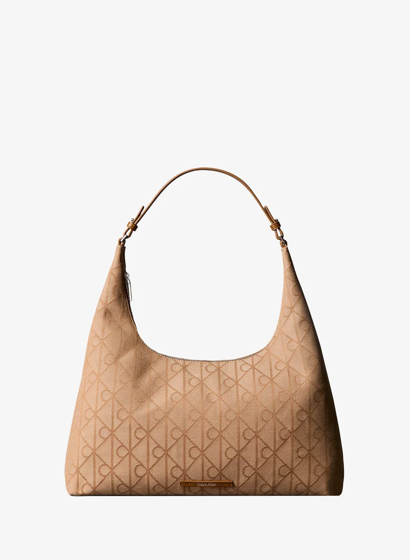 Emblem Jacquard Hobo Bag