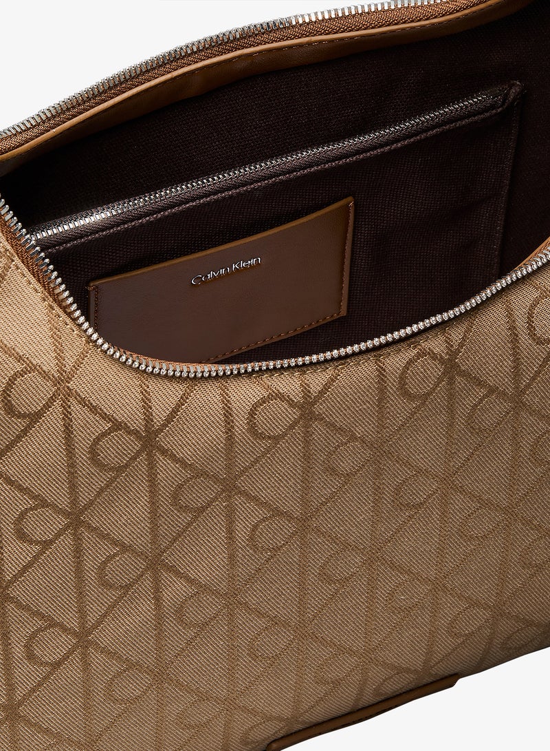 CALVIN KLEIN Emblem Jacquard Hobo Bag - Image 3