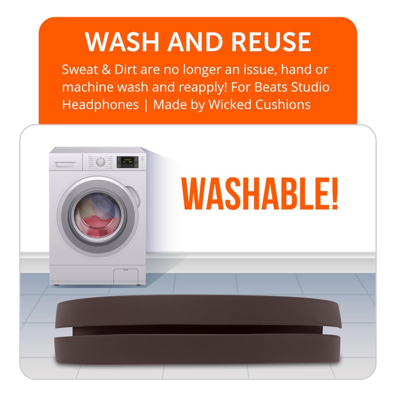 WC BandZ Studio - Silicone Headband Cover for Beats Studio & Studio Pro Headphones by Wicked Cushions | Enhanced Comfort, Style, and Sweat Protection | Does Not Fit Beats Solo | Brown - Image 5