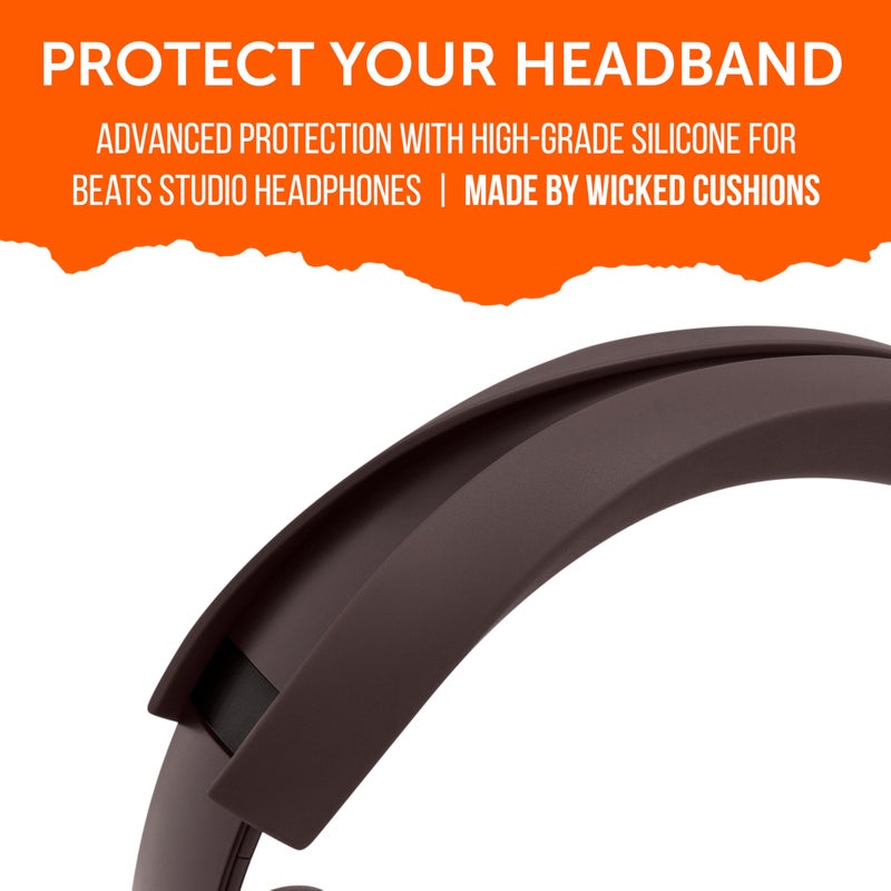 WC BandZ Studio - Silicone Headband Cover for Beats Studio & Studio Pro Headphones by Wicked Cushions | Enhanced Comfort, Style, and Sweat Protection | Does Not Fit Beats Solo | Brown - Image 4