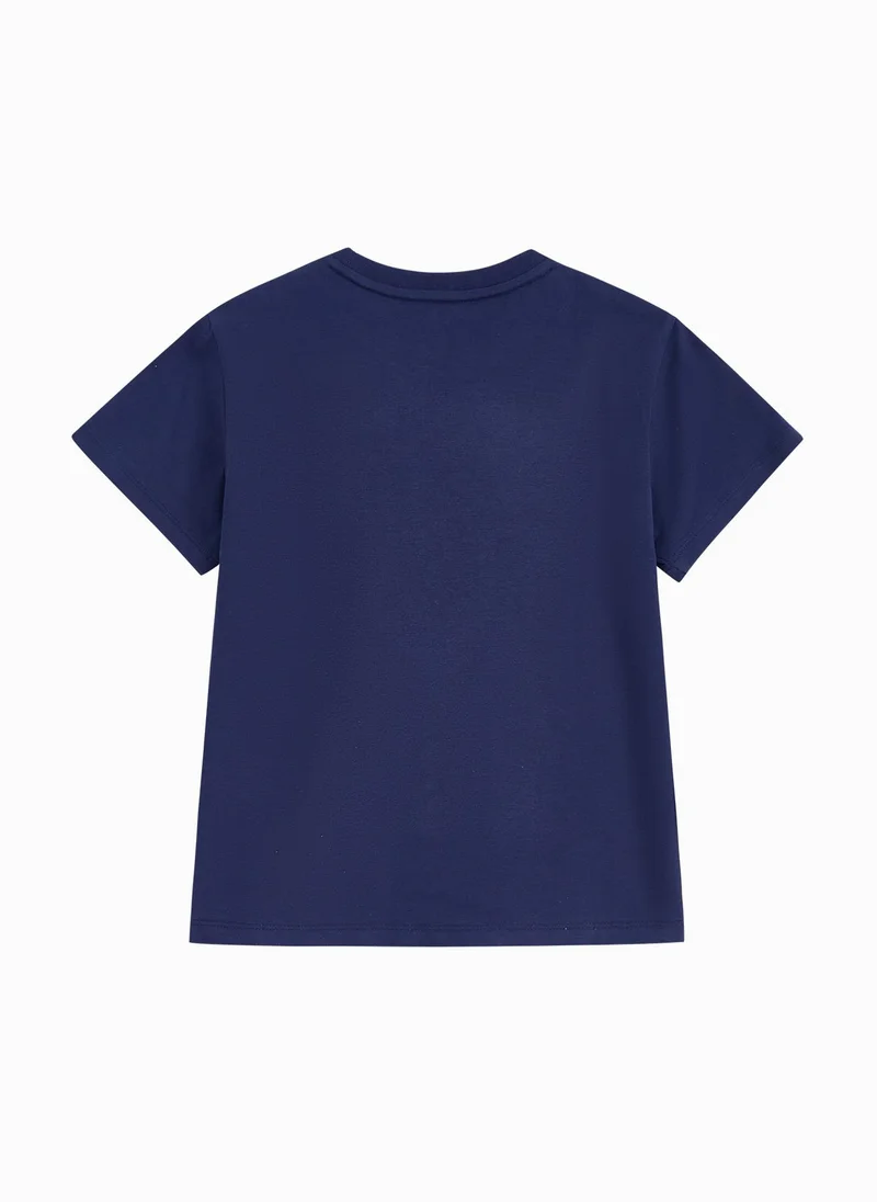 Balabala Kids Girl Round V-Neck Short-Sleeved T-Shirt