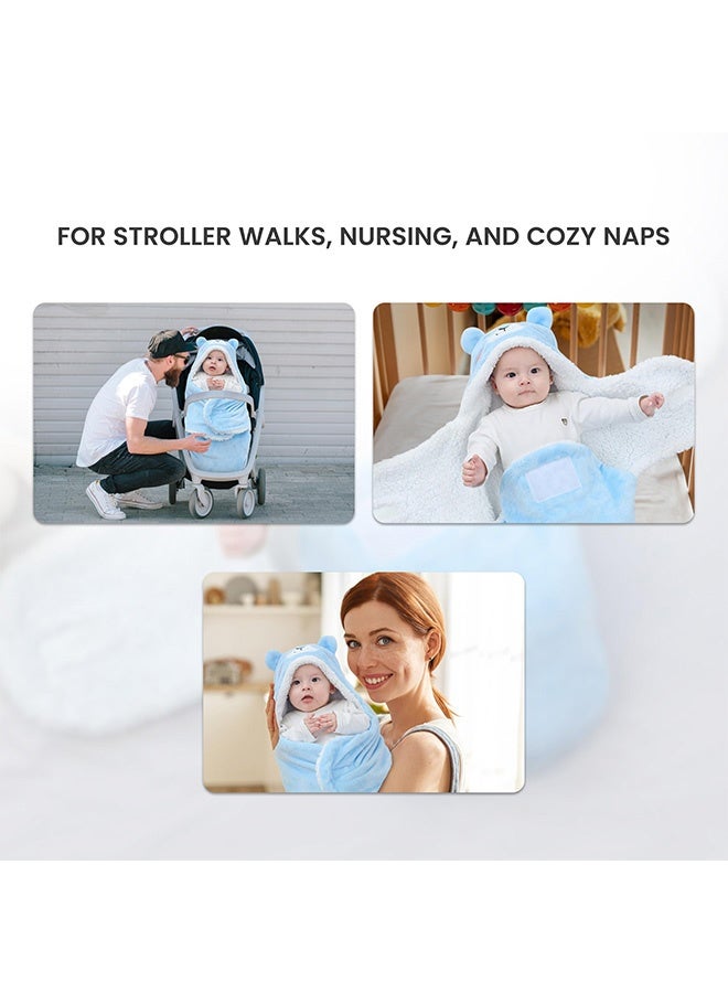 Peachjoy Baby Swaddle Blanket – Ultra Soft Plush Wrap for Newborns 0-6Months, Warm Sherpa Receiving Blanket Essential for Infant Sleep - Image 5
