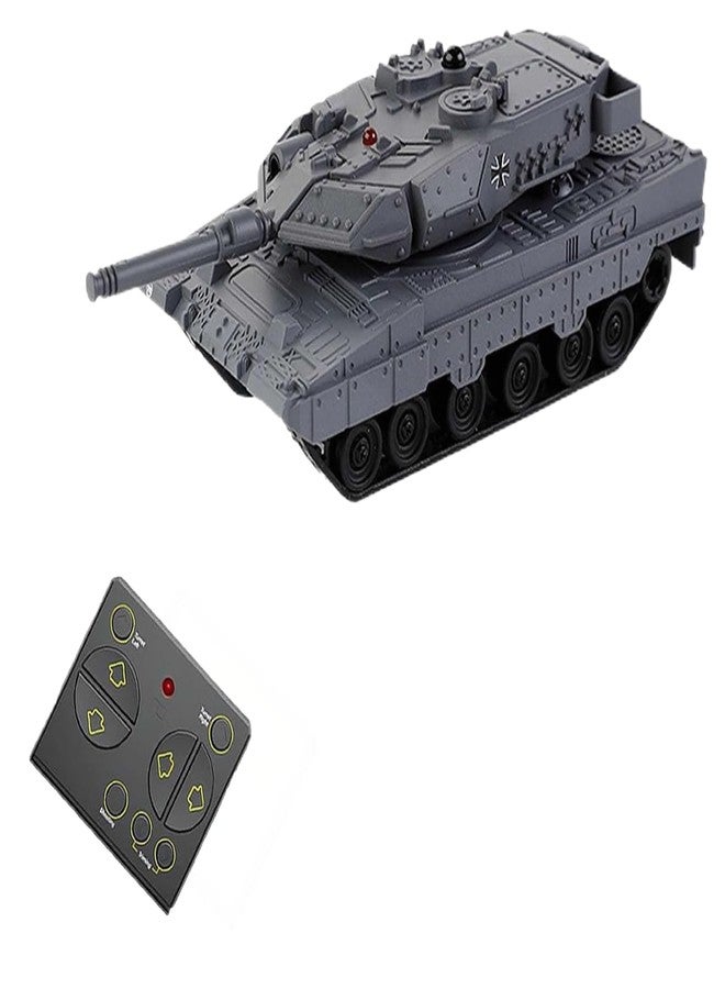 Ouhgnoh Mini Remote Control Tank Combat Tracked Military Tank Model Simulation Tiger Popular Toy Puzzle Toy Boy (Grey) - Image 1