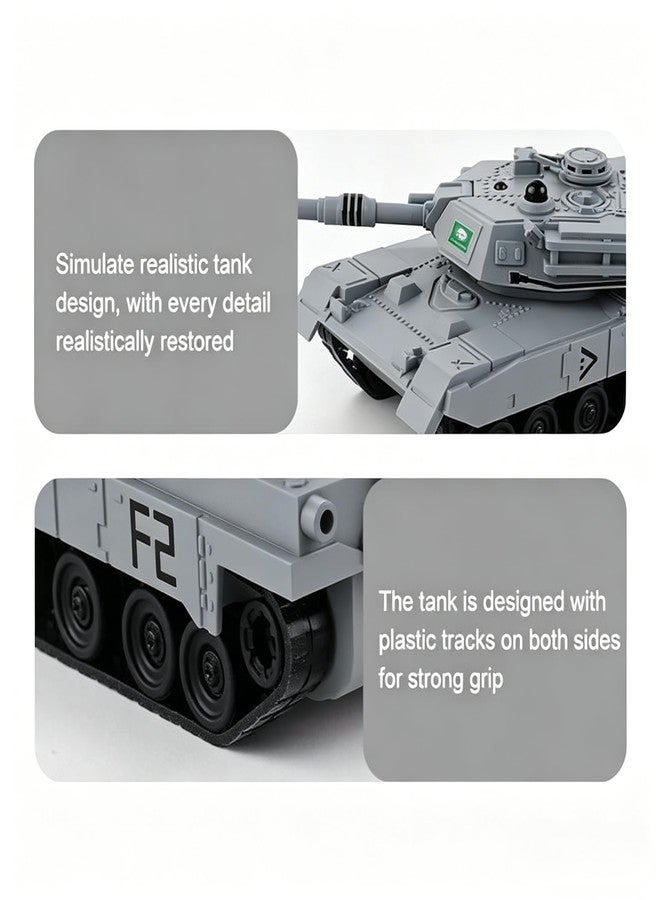 Ouhgnoh Mini Remote Control Tank Combat Tracked Military Tank Model Simulation Tiger Popular Toy Puzzle Toy Boy (Grey) - Image 5
