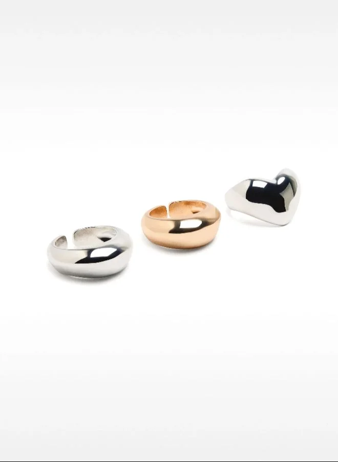 PARFOIS Bicolour Ring Set