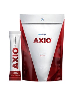 AXIO Regular Energy Drink Powder, Sour Cherry, 30 Packets, Instant Energy Powder, Energy Supplement in a Drink Mix, w/B Vitamins, DMAE, L-Theanine, Quercetin, Green Tea & Pine Bark Extract