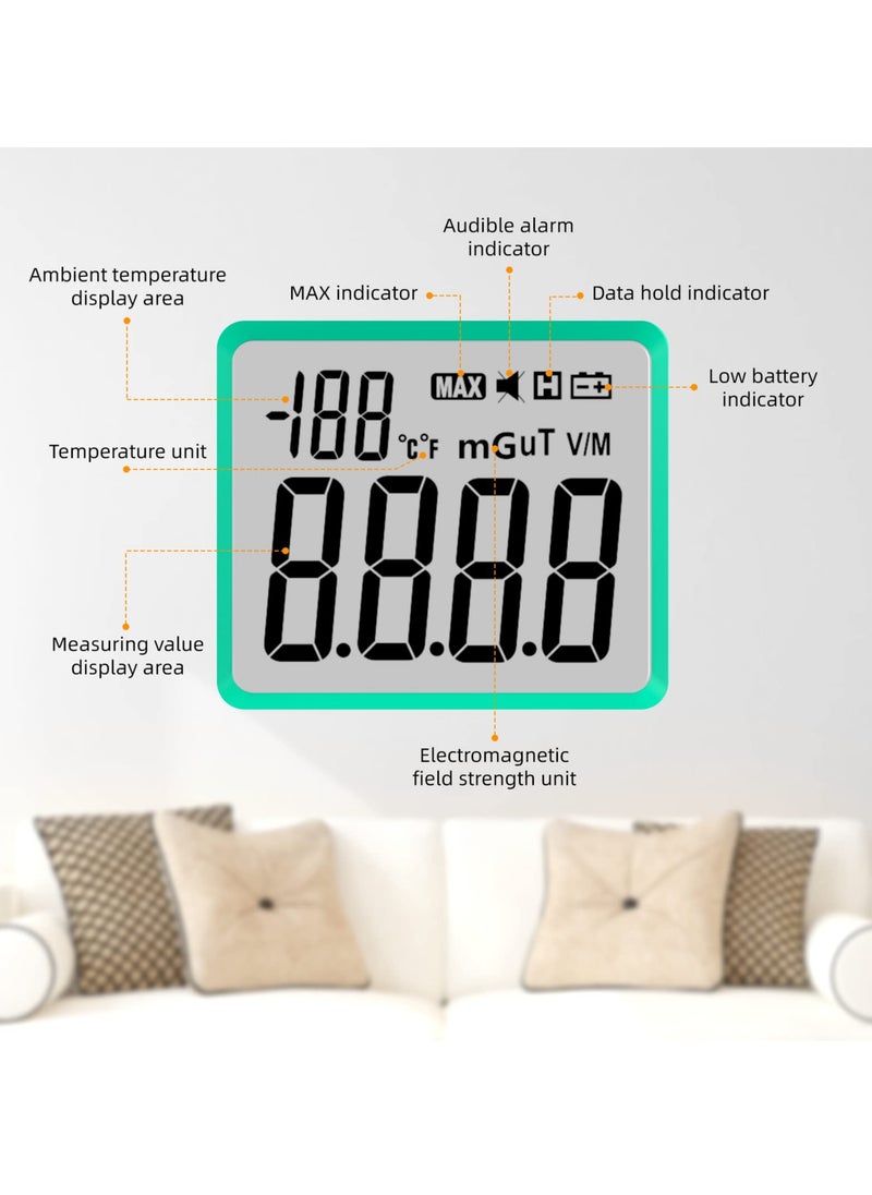 Generic - Digital EMF Meter with LCD Display, Electromagnetic Radiation Detector for Home, Office and Outdoor Use, Ideal for Ghost Hunting and Safety Monitoring - Image 1