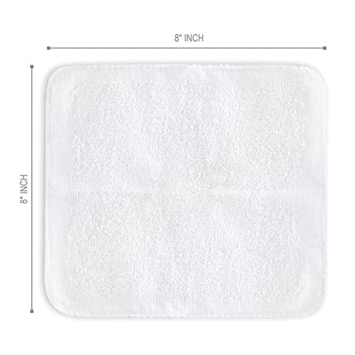 FabbPro Oshibori Moist Terry Cotton Refreshment Towels (25 Pack, 8 x 8 Inches) - White Scented Pre-moistened Towel to Use Hot or Cold (Eucalyptus) - Image 5