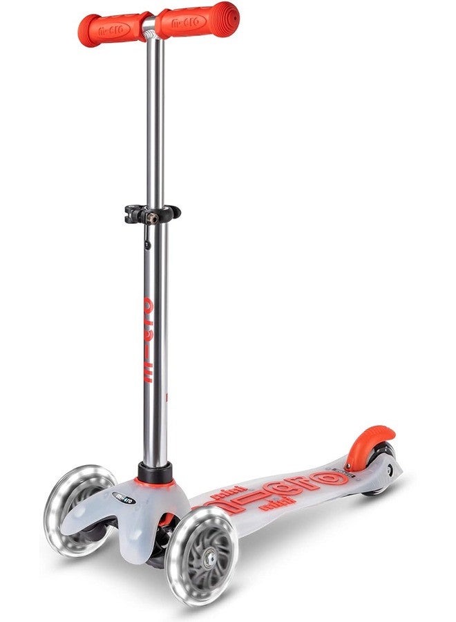 Micro Micro Scooters - Mini Deluxe Flux Red with LED Wheels MMD206 |Adjustable Handlebar |3 Wheels |Max Load 50KG | Scooter for Kids | Kids Scooter | Scooter with LED Wheels | Scooter for Kids 2-5 Years  - Image 1