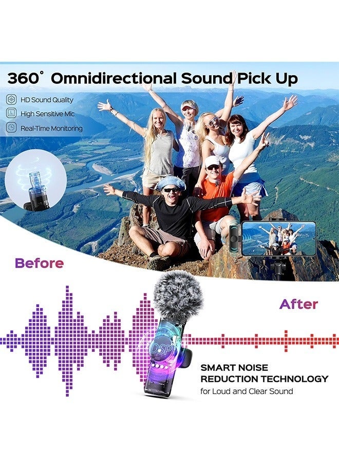 Bukela Wireless Lavalier Microphone, Plug-Play Mini Mic with Noise Reduction, 2 USB-C Microphone for iPhone 15 iPad Android Phone PC and Laptop Video Recording Interview Vlogging - Image 5