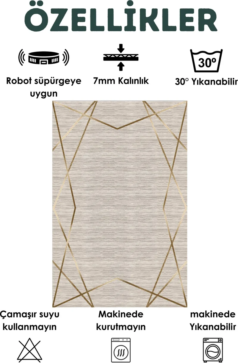 فايند Washable Carpet Kitchen Non-Slip Dod Base Stain-Proof Home Carpet