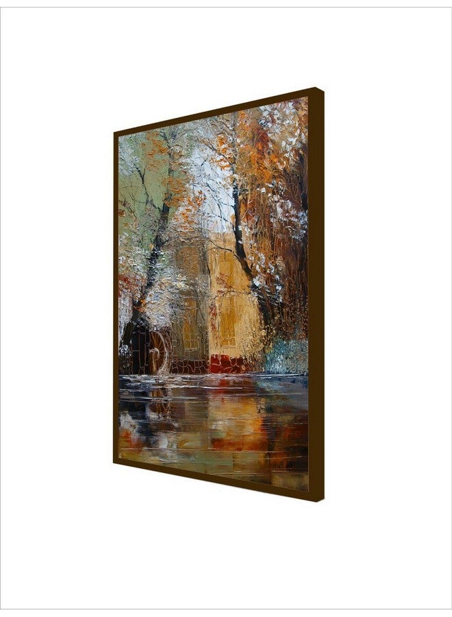 Artsense لوحة فنون للديكور الجدار - لوحة تجريدية للطبيعة للغرفة المعيشية - لوحة كبيرة الحجم لتزيين المنزل بإطار - متعددة الألوان - 20x30 بوصة / (50x71 سم) - Image 4