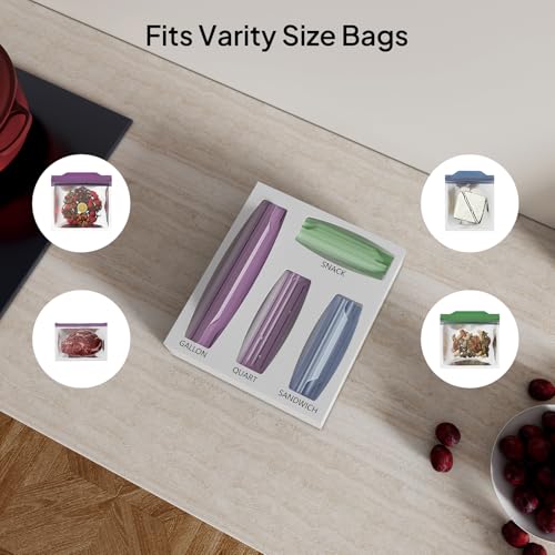 Aquiver Acrylic Bags Storage Organizer - Drawer & Food Storage Organizer - Compatible with Gallon, Quart, Sandwich, Snap, Freezer, Slider Bags (White) - Image 2